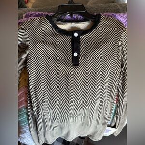 Kickee Pants Black and White Herringbone Pajama Set